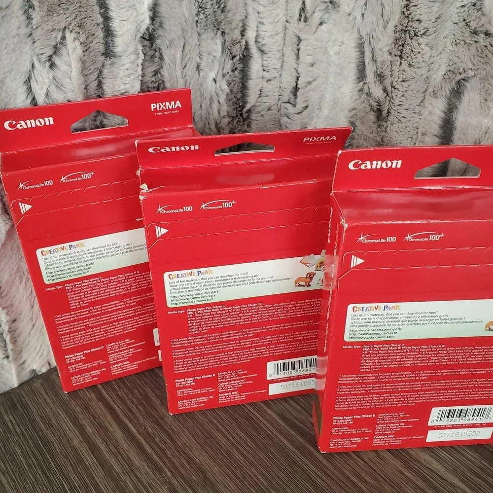 Set of 3 Canon Photo Paper Plus Glossy II PP-201 4